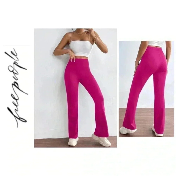 🆕NWOT Free People Flared Ribbed High Waist Pants XS🆕 - Picture 1 of 8